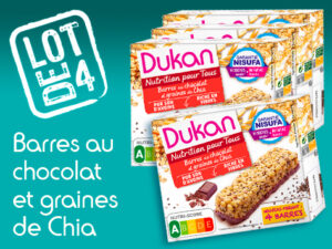 Lot de 4 barres au de chocolat et graines de chia<BR><B>Prix en baisse -4%</B>