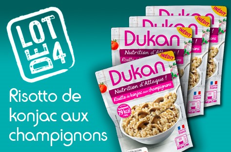 Lot de 4 Risotto de konjac aux champignons<BR><B>Prix en baisse -5%</B>