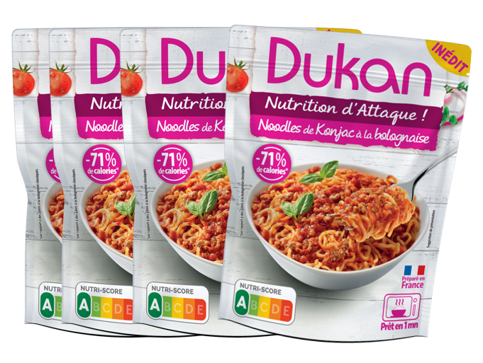 Lot de 4 noodles de konjac à la bolognaise<BR><B>Prix en baisse</B>