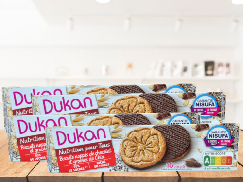 Lot de 4 biscuits nappés de chocolat et graines de chia<BR><B>Prix en baise -8%</B>