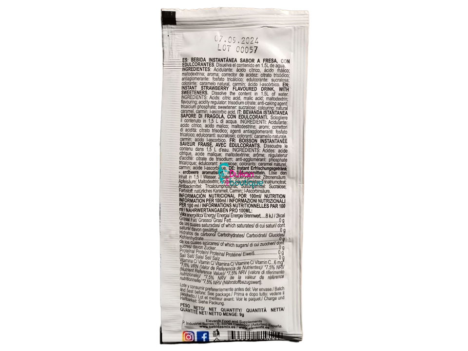 Eleve11fit mezcla sin azúcar sabor fresa - Imagen 2