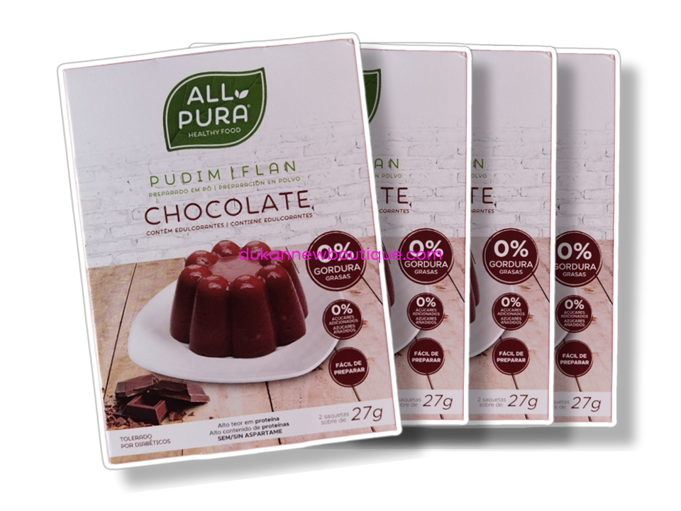 Lot de 4 flans au chocolat pudding 2 sachets - All Pura 27G<BR><B>Prix en baisse -19%</B>