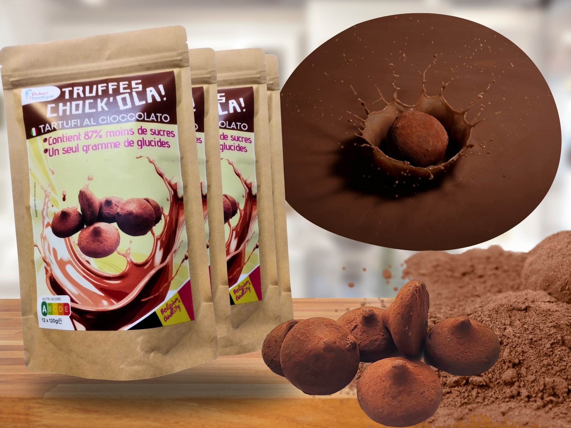 Lot de 4 Truffes chocolat 120gr <BR>><B>Prix en baisse</B>