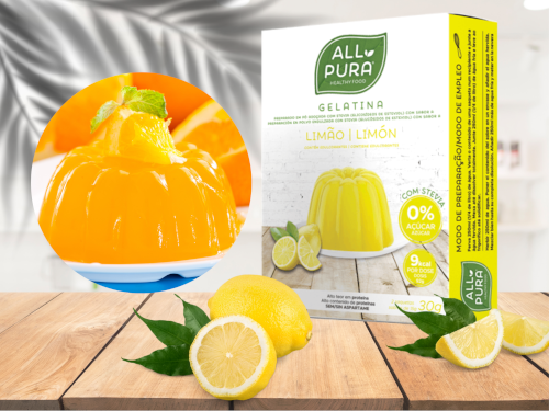 Gélatine de citron jaune 0% sucre 0% MG - 2 sachets de 15 g - ALL PURA<BR></B>Prix en baisse -2%</B>