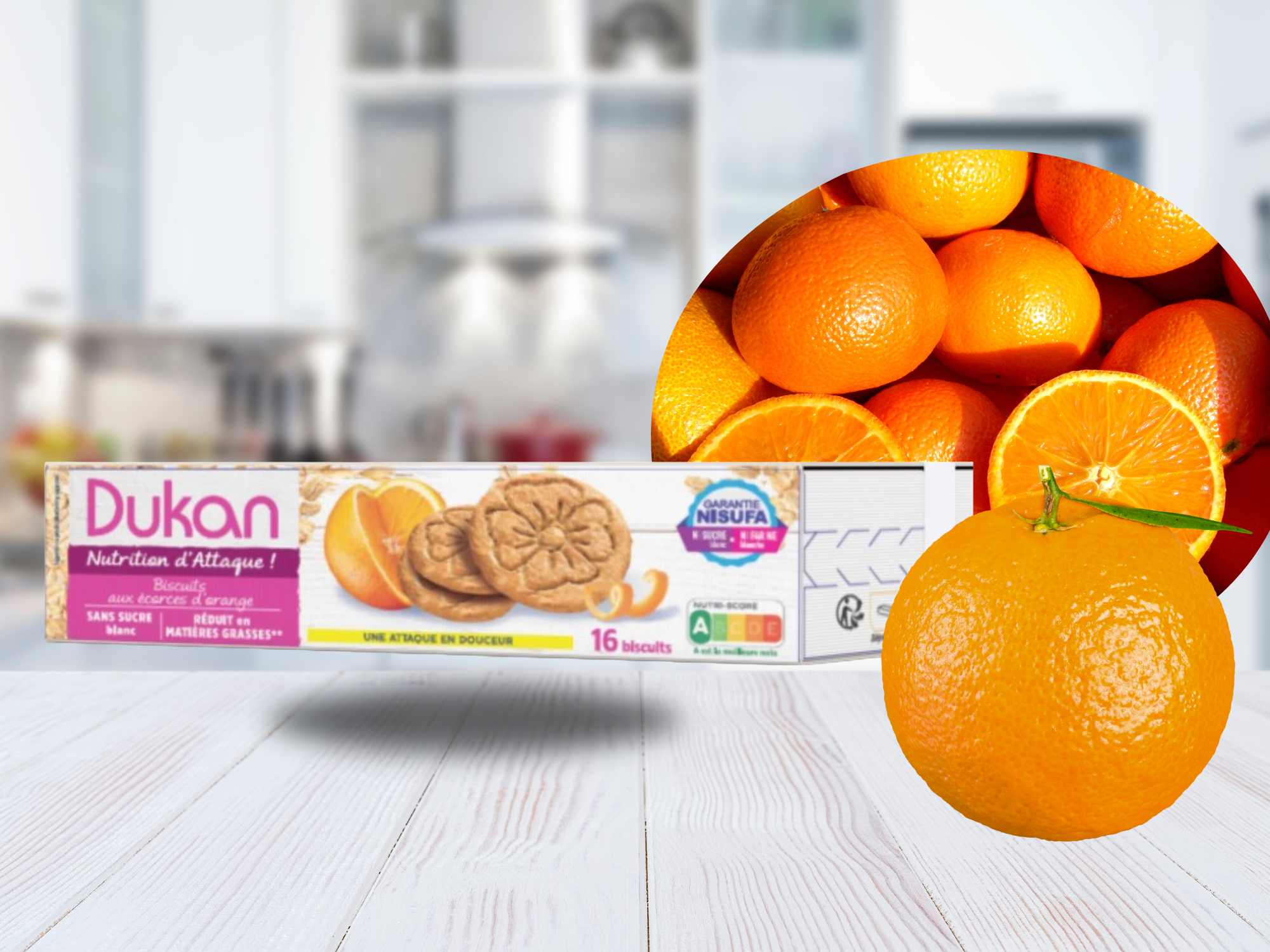 Galletas con sabor a piel de naranja 132 g - 4x4 galletas - NUEVA RECETA - NUEVO FORMATO