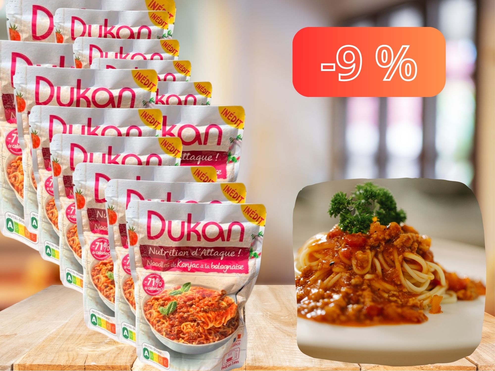 Lot de 12 Noodles de konjac dukan à la bolognaise