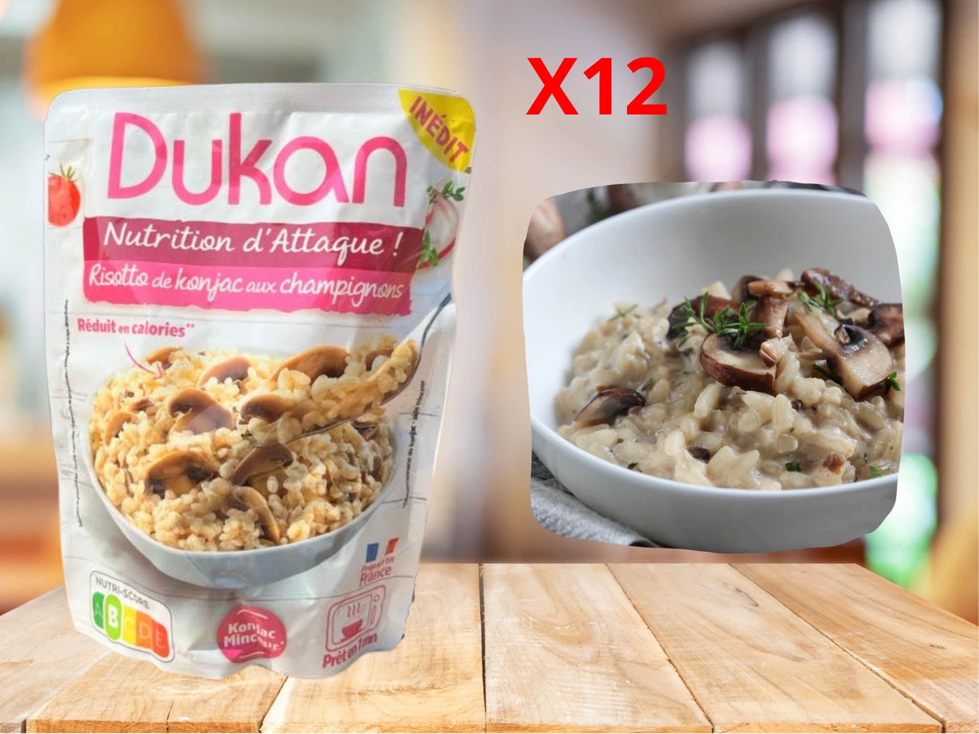 Lot de 12 Risotto de konjac aux champignons dukan<BR><B>Prix en baisse -5%</B>
